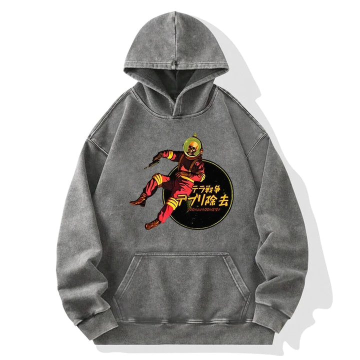 Skeleton Astronaut Washed Hoodie