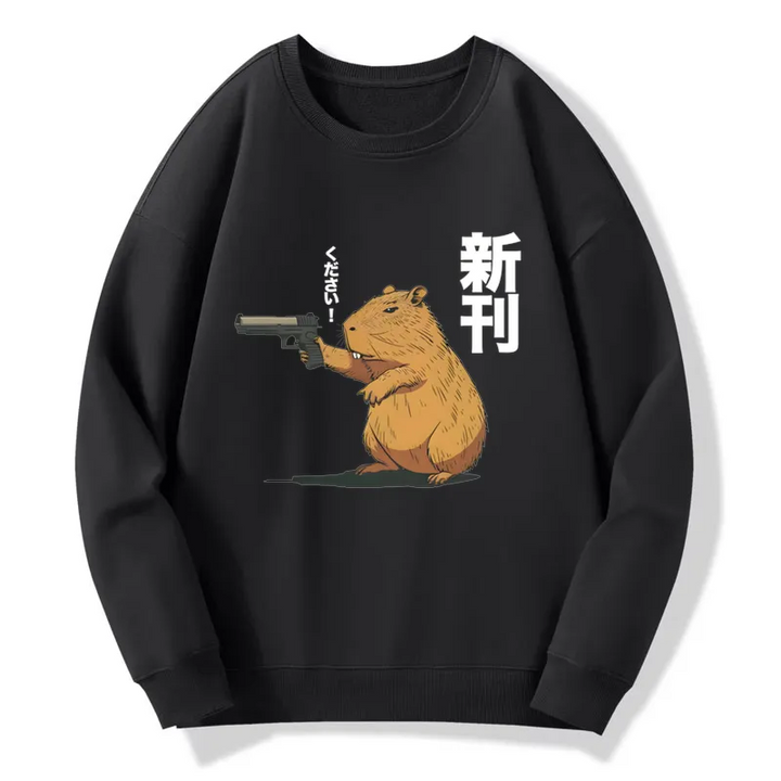 Capybara Holding A Gun Sweatshirt