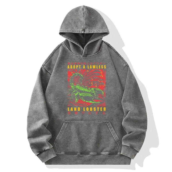 Adopting A Land Lobster Japanese Washed Hoodie
