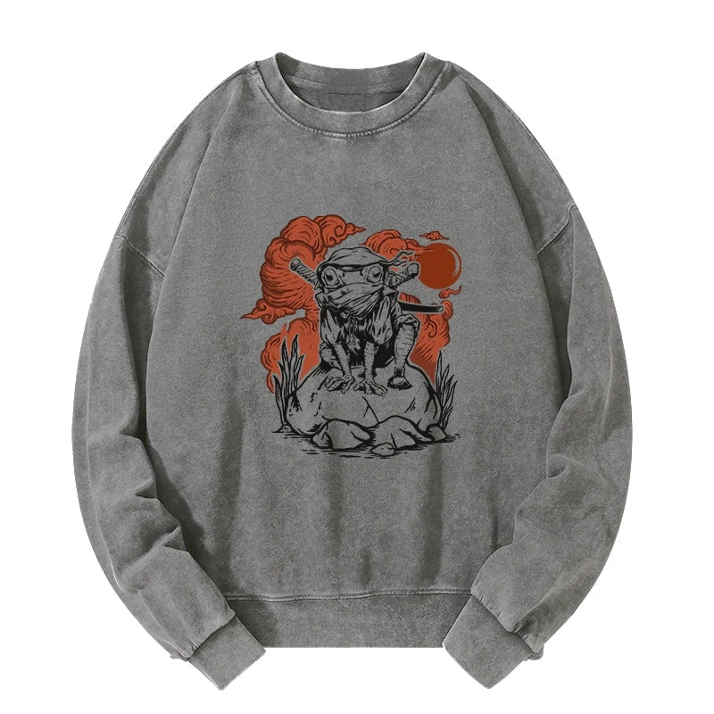 Ninja Frog Japanese Washed Sweatshirt