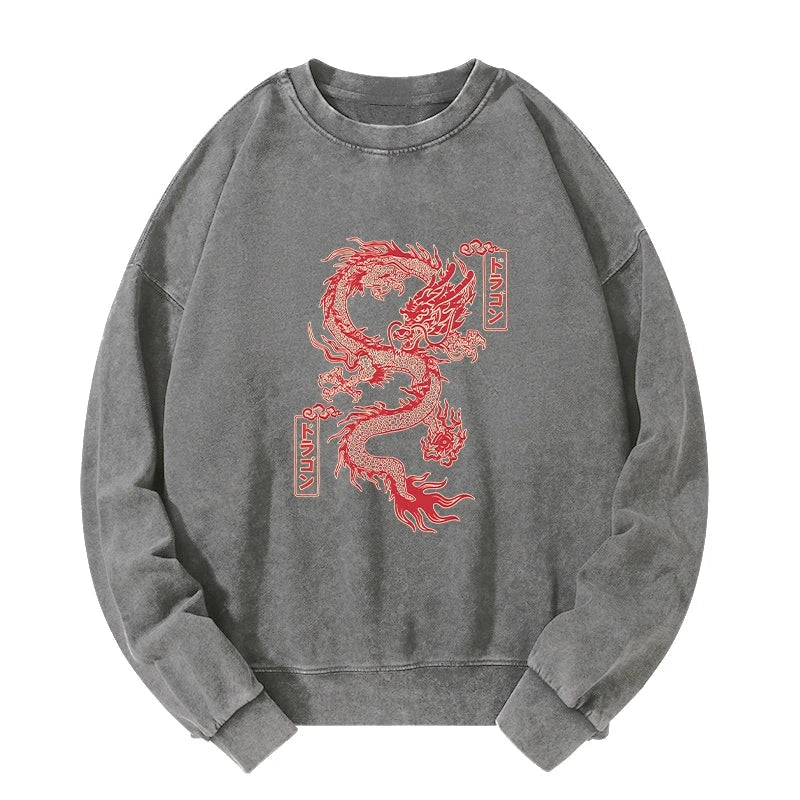 Dragon With Ball Totem Washed Sweatshirt