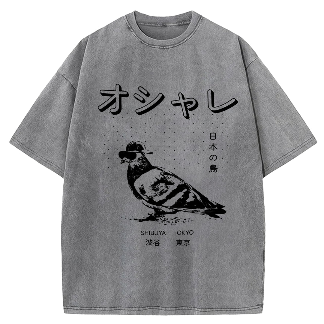 Japan Birdie Washed Crew Neck T-Shirt