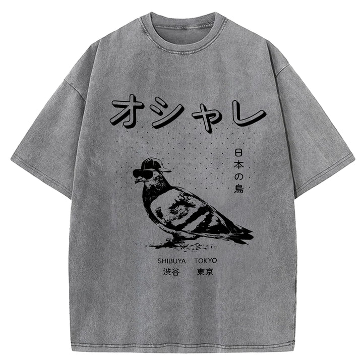 Japan Birdie Washed Crew Neck T-Shirt