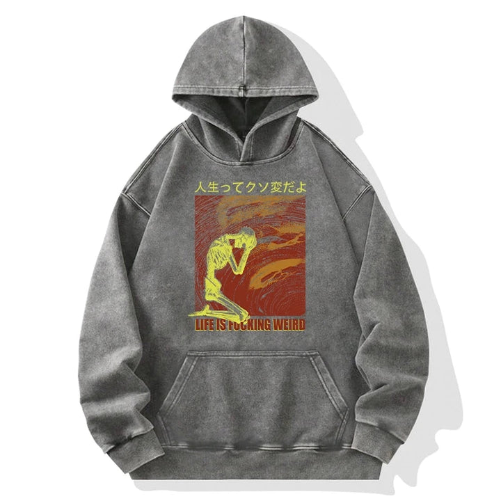 Skeleton Life is Fu Washed Hoodie