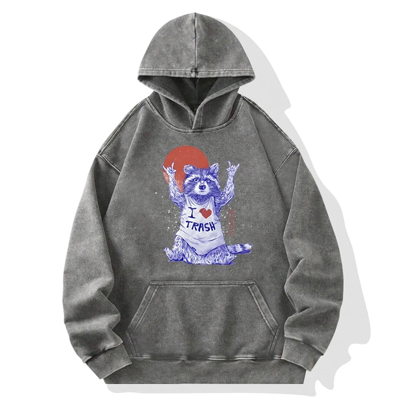I love Trash Washed Hoodie