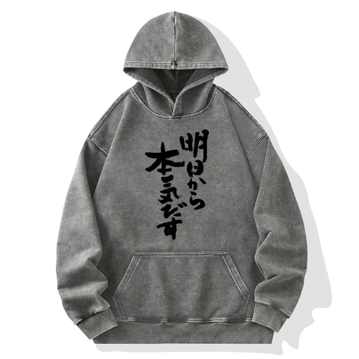 I'm Going To Get Serious Tomorrow Japan Washed Hoodie