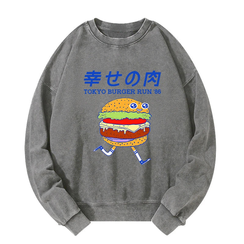 Tokyo Burger Run Japanese Washed Sweatshirt
