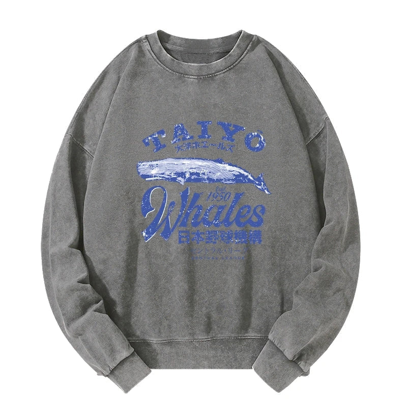 Japan Taiyo Whales Washed Sweatshirt