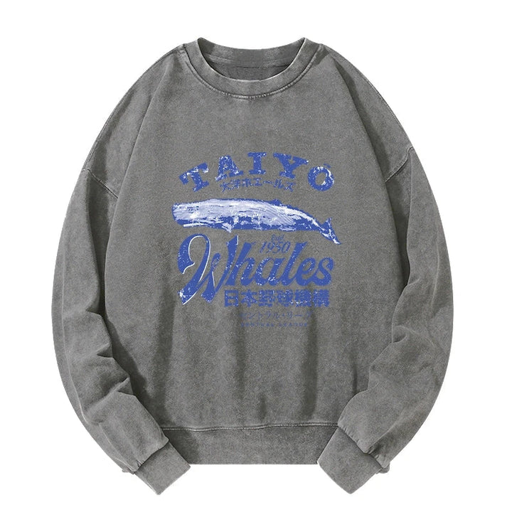 Japan Taiyo Whales Washed Sweatshirt