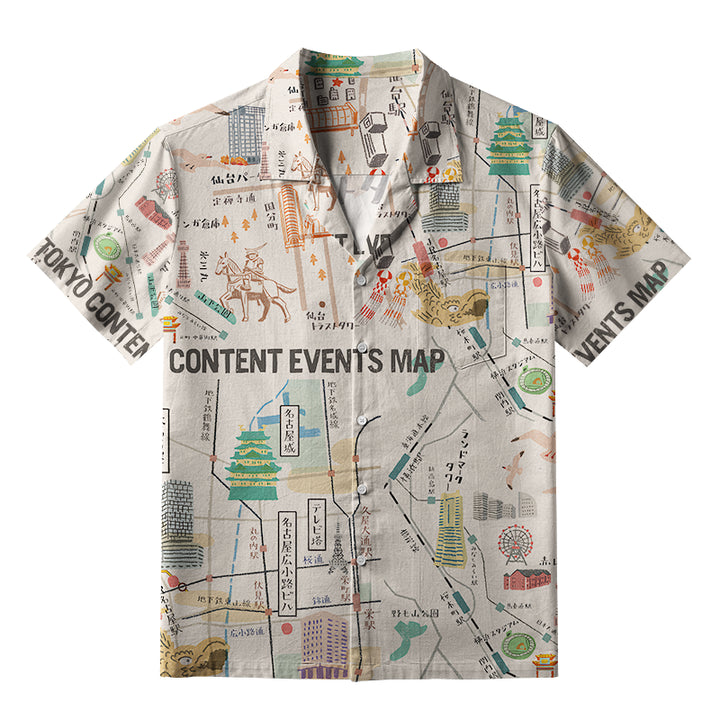 Tokyo Content Events Map Aloha Hawaiian Shirt