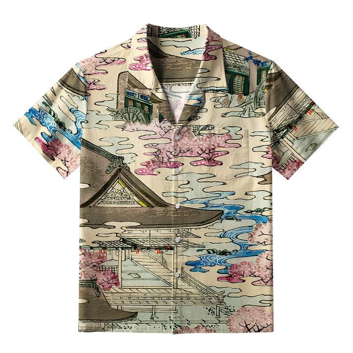 Japanese Courtyard Aloha Hawaiian Shirt
