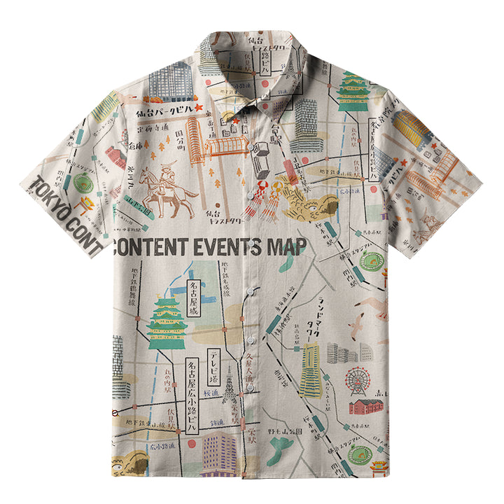 Tokyo Content Events Map Button-up Shirt