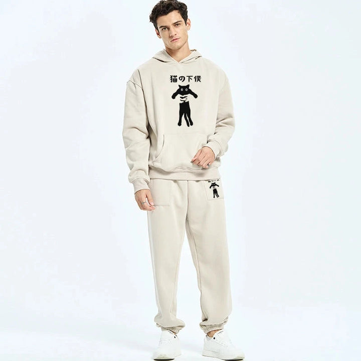Cat Servant Japanese Fleece Lined Hoodie Set