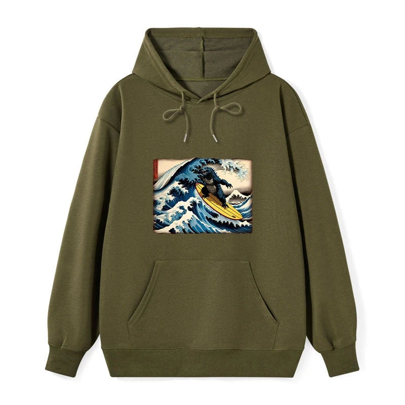 Dinosaur Surfing Japanese Classic Hoodie