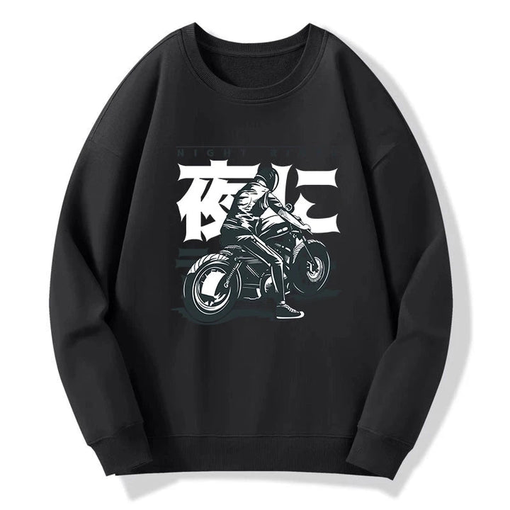 Motorcyclist Japanese Night Rider Sweatshirt