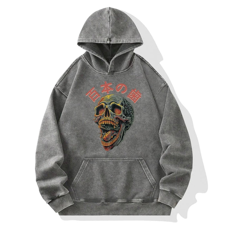 Terrifying And Disgusting Skull Washed Hoodie