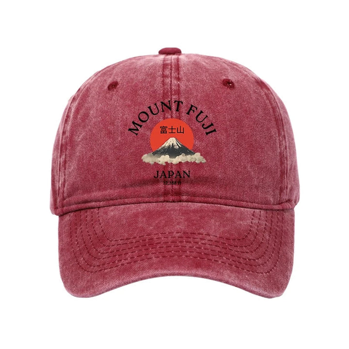 Japan Mount Fuji Sun Unisex Washed Cap