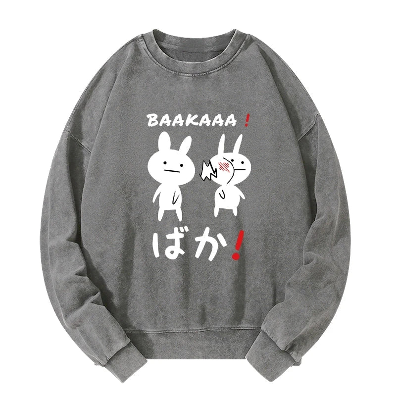 Anime Baka Manga Slap Washed Sweatshirt