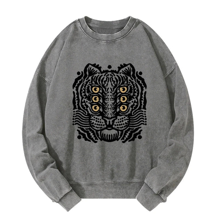 Six-eyed Cat Japanese Washed Sweatshirt