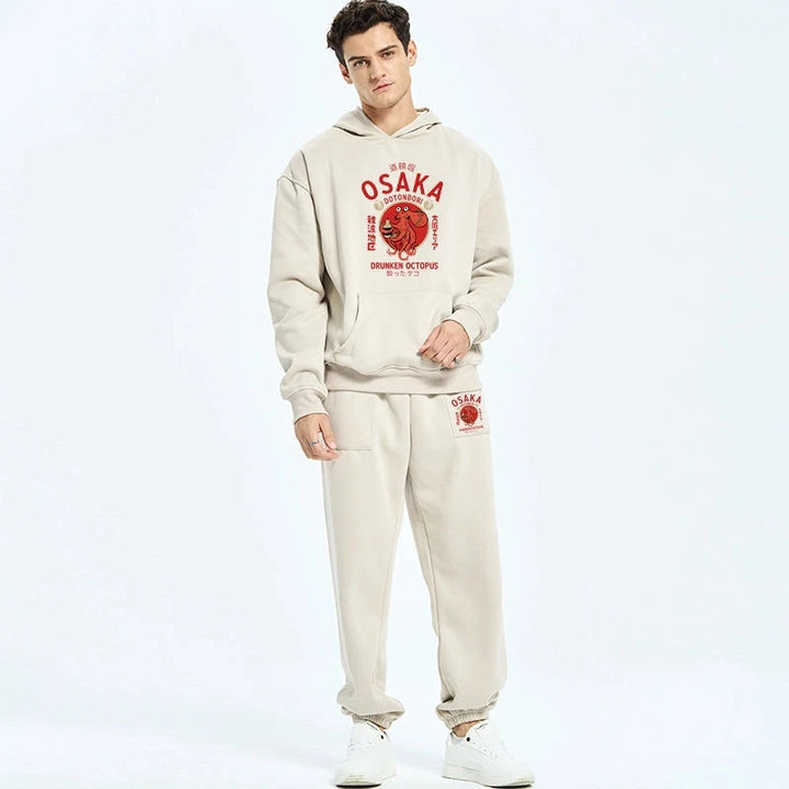 Drunken Octopus Japan Fleece Lined Hoodie Set