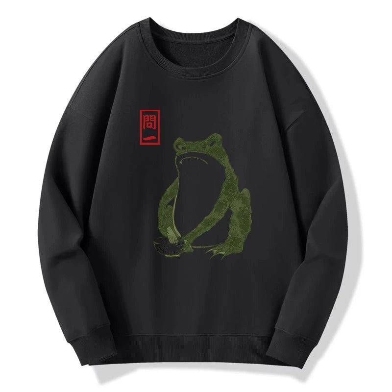 Woodblock Print Frog Sweatshirt