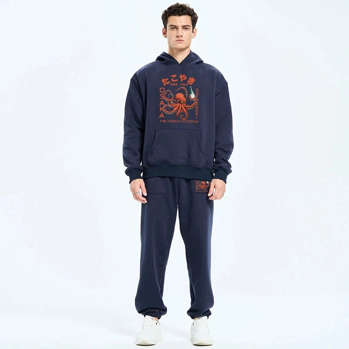 Octopus Drinks Soju Fleece Lined Hoodie Set