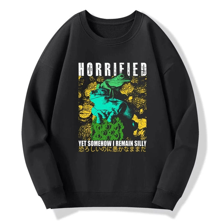 Horrified Two Frogs Funny Sweatshirt