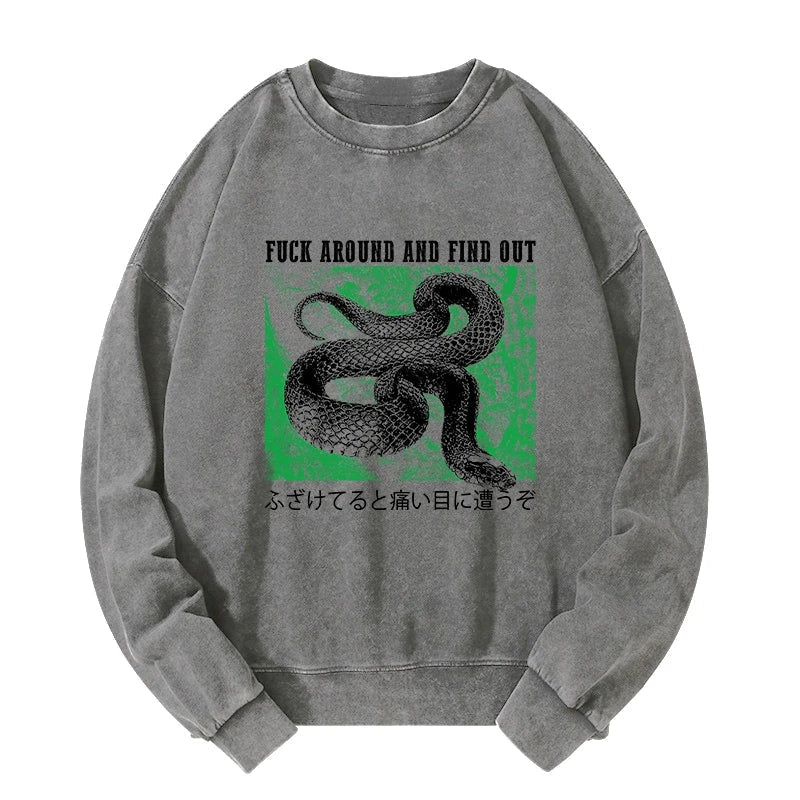 Cold And Heartless Snake Washed Sweatshirt