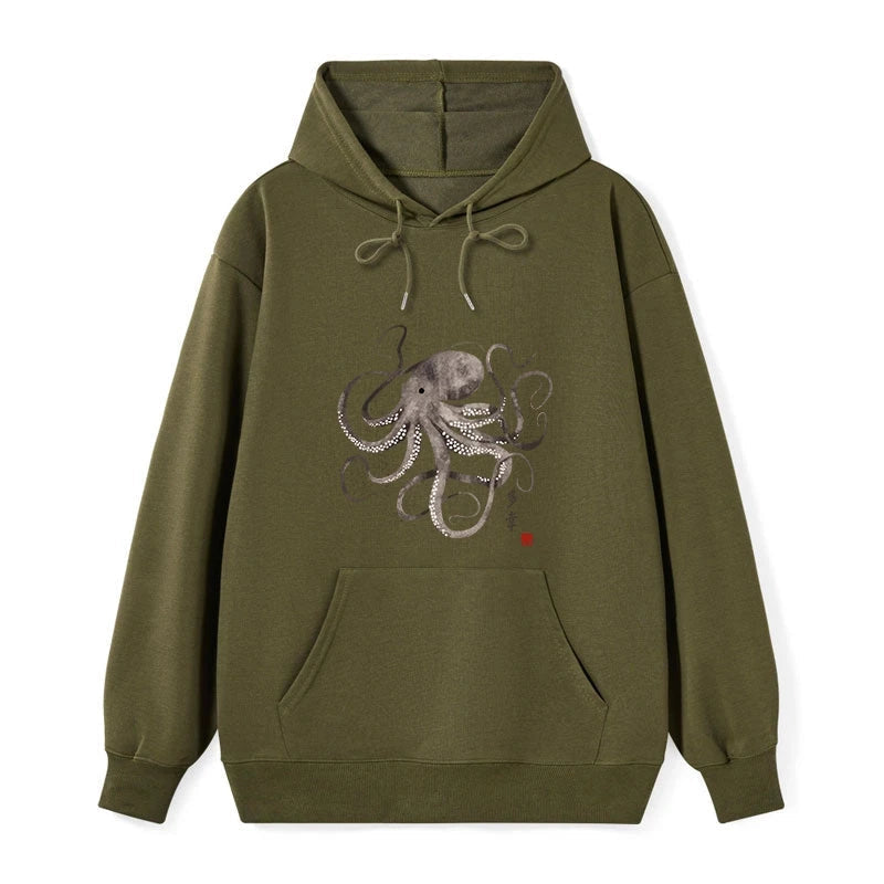 Octopus Japanese Calligraphy Classic Hoodie