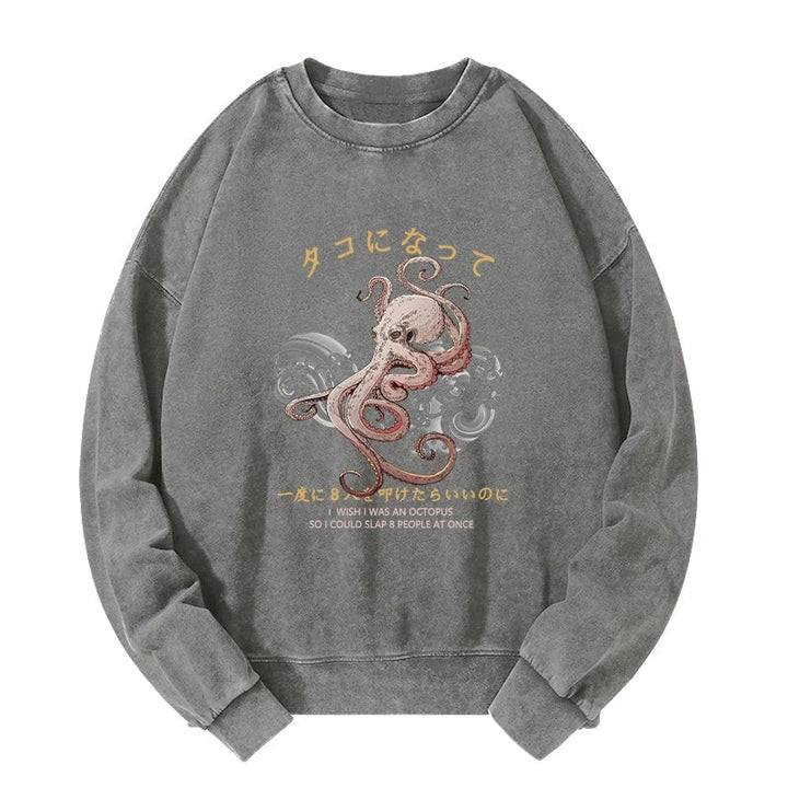 I Wish I Was An Octopus Washed Sweatshirt