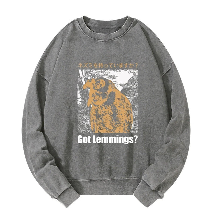 Do You Have Lemmings Japanese Washed Sweatshirt