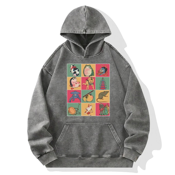 Japanese Characteristic Goods Washed Hoodie