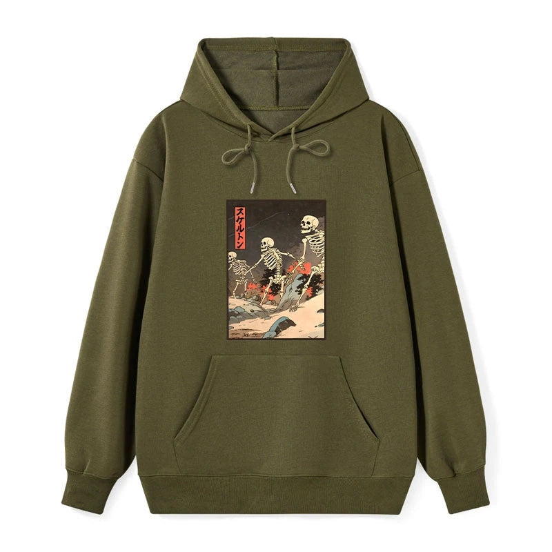 Japanese Rising Skeletons Classic Hoodie