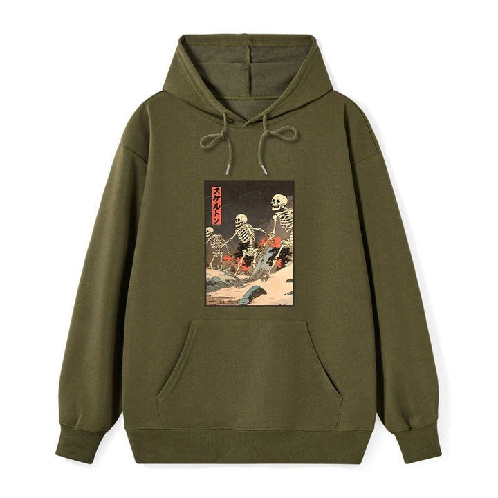 Japanese Rising Skeletons Classic Hoodie