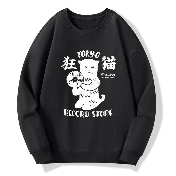 Tokyo Record Store Cat CD Sweatshirt