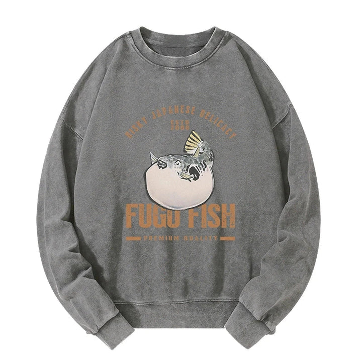 Fugu Fish Japanese Washed Sweatshirt