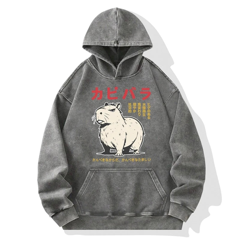 Angry Capybara Japan Washed Hoodie