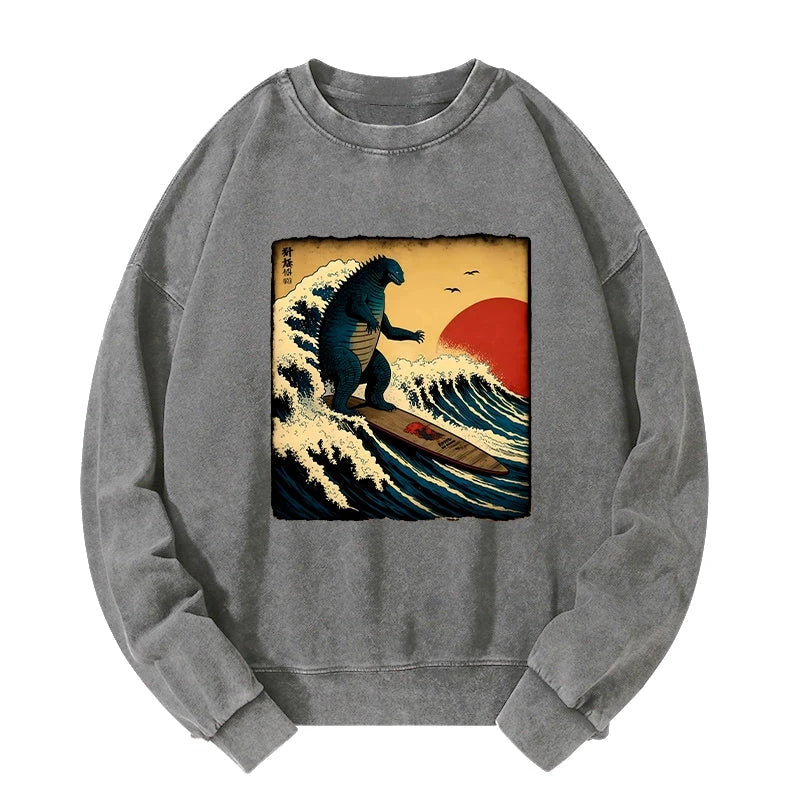 The Great Wave Washed Sweatshirt