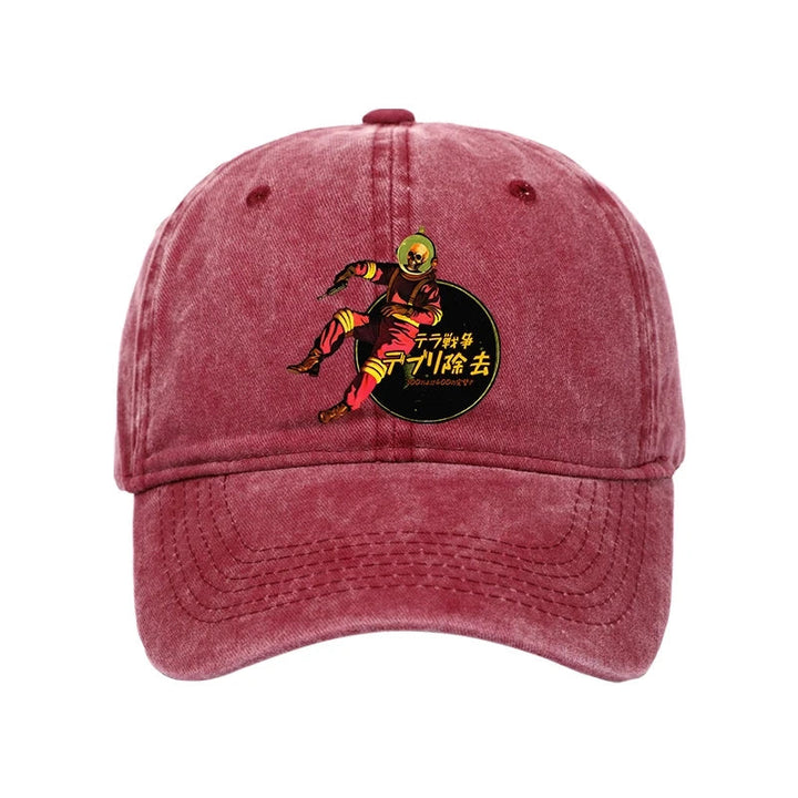 Skeleton Astronaut Washed Cap