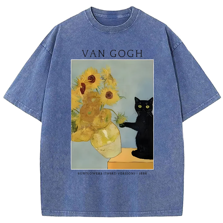 VAN GOGH Washed Crew Neck T-shirt