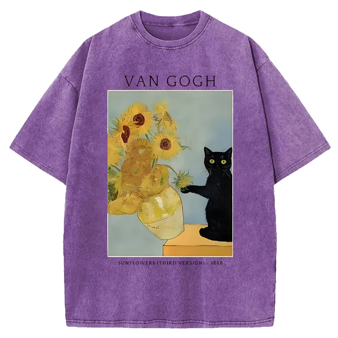 VAN GOGH Washed Crew Neck T-shirt