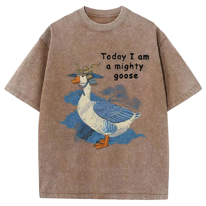 Today I Am Amighty Goose Washed Crew Neck T-Shirt