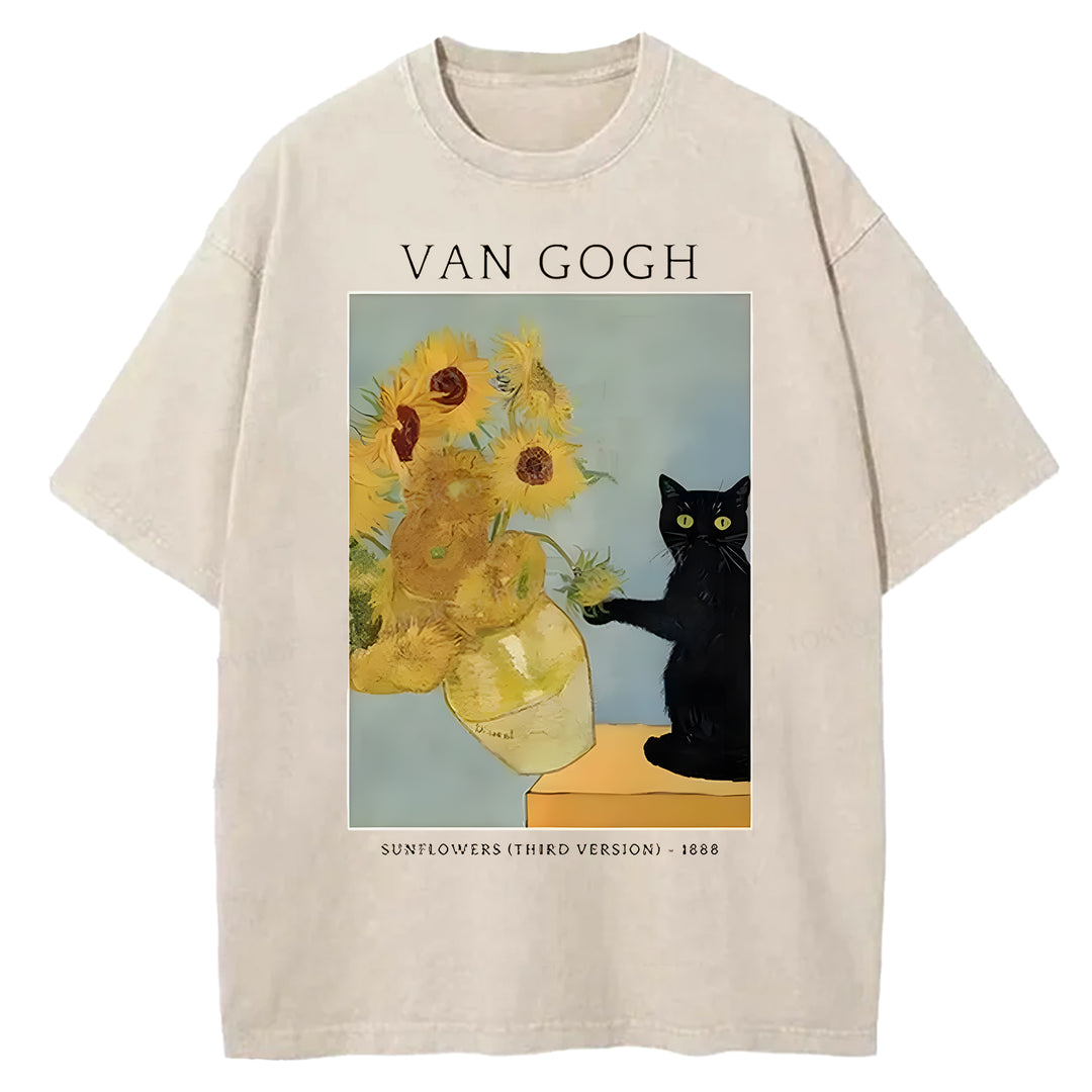 VAN GOGH Washed Crew Neck T-shirt