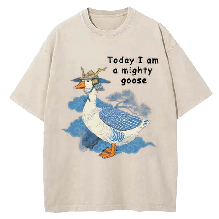 Today I Am Amighty Goose Washed Crew Neck T-Shirt