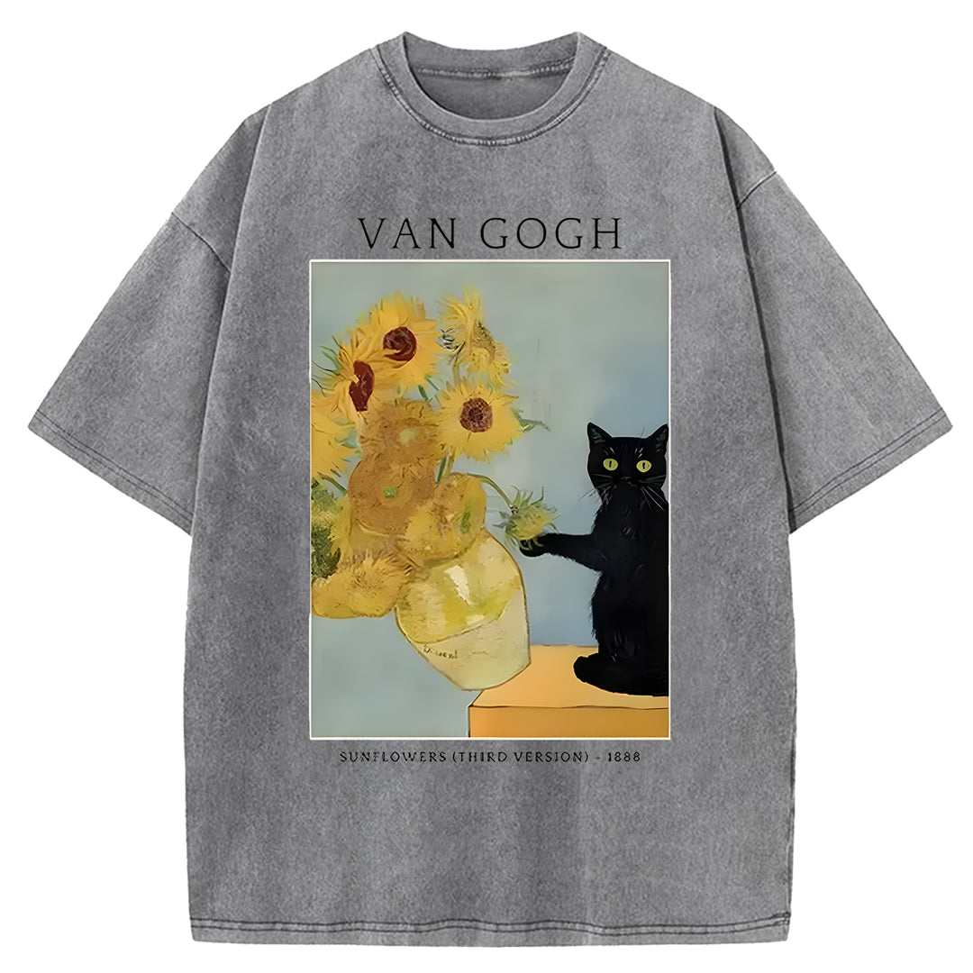VAN GOGH Washed Crew Neck T-shirt