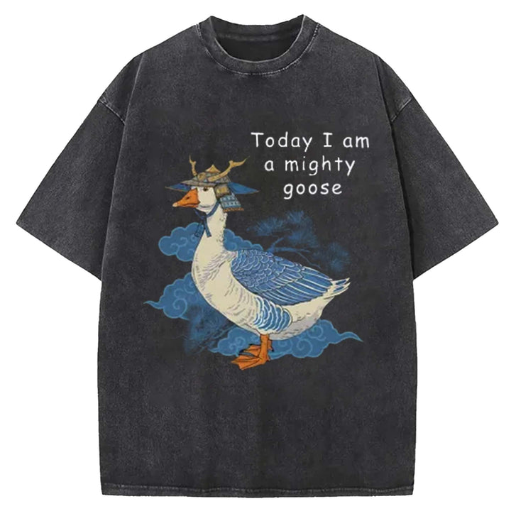 Today I Am Amighty Goose Washed Crew Neck T-Shirt