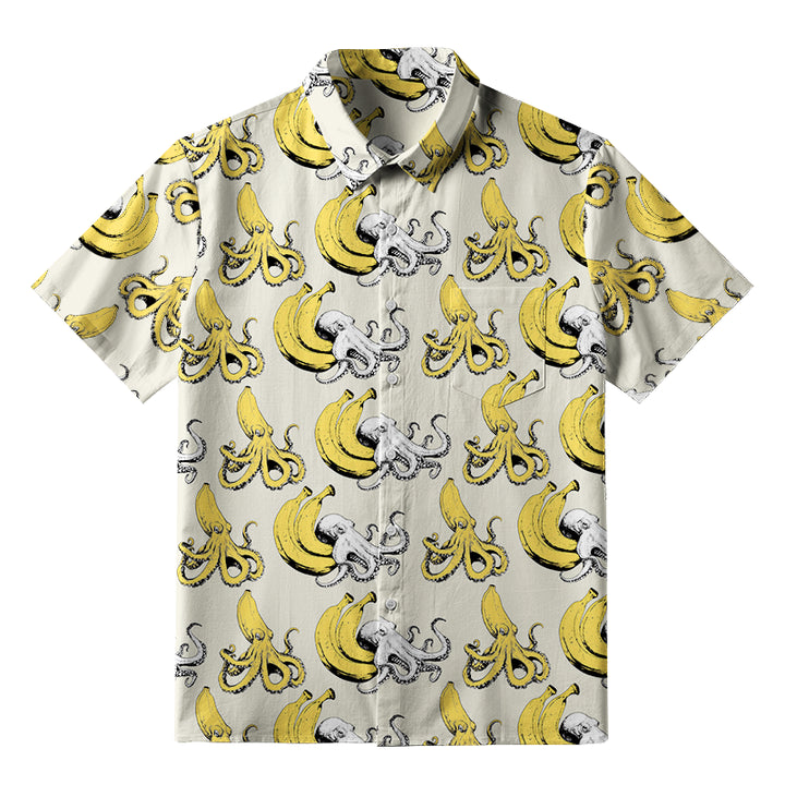 Octopus Disguised As A Banana Button-up Shirt