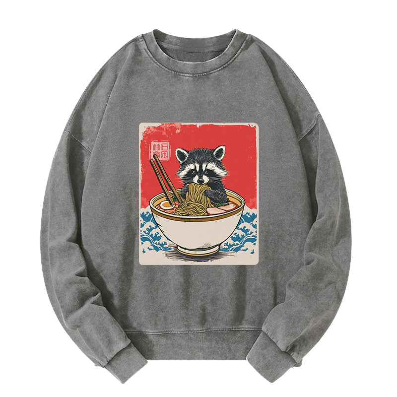Ramen Lover Raccoon Washed Sweatshirt