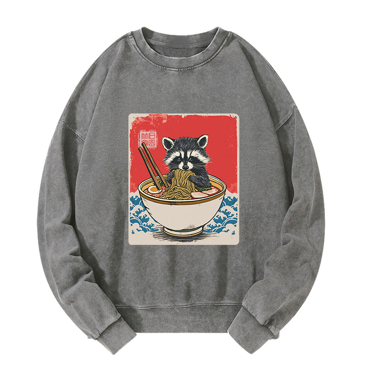 Ramen Lover Raccoon Washed Sweatshirt