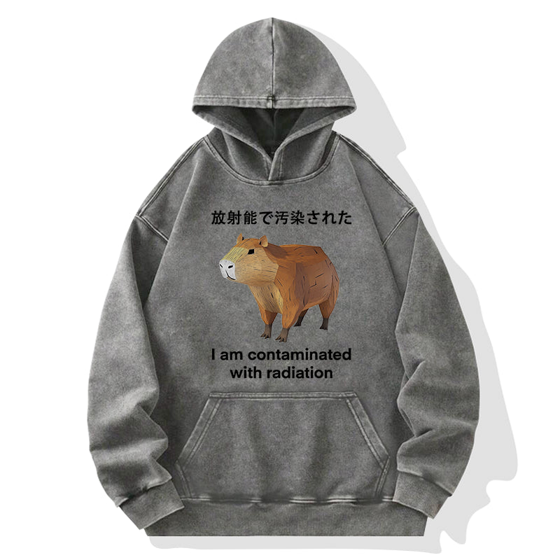 Capybara Contaminated By Radiation Washed Hoodie